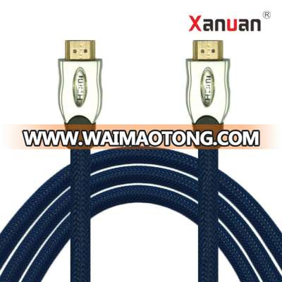 XANUAN 30AWG zinc alloy shell HDMI Cord with nylon braid 1.8M 4K 60Hz HDMI 2.0 Cable with Ethernet Audio Return