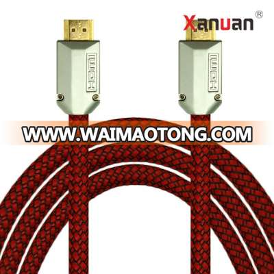 XANUAN zinc alloy shell HDMI Cord with nylon braid 1.8M 4K 60Hz HDMI 2.0 Cable with Ethernet Audio Return