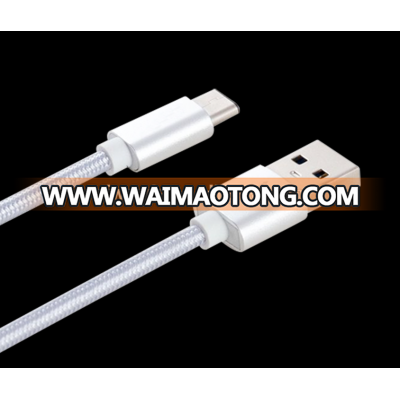 USB to Type C Nylon Braided Charging Cable with Aluminum Alloyed Connector